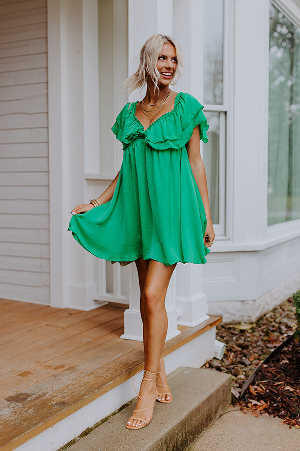 Dream All Day Babydoll Dress In Green Dream All Day Babydoll Dress In Green