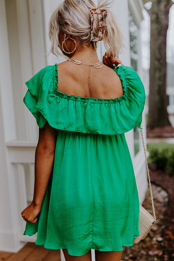 Dream All Day Babydoll Dress In Green Dream All Day Babydoll Dress In Green
