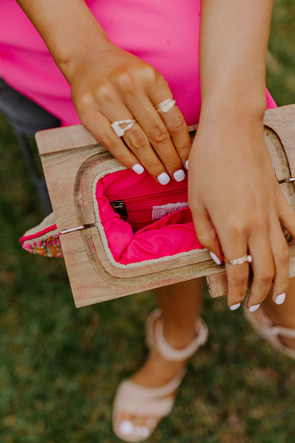 Neon pink online clutch