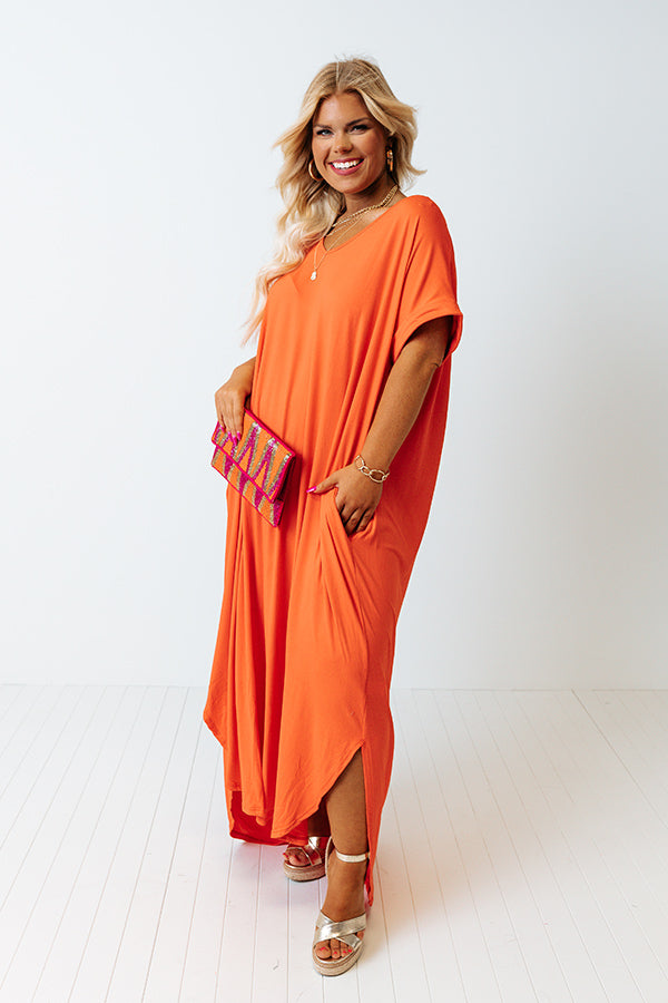 Just My Type T-Shirt Maxi In Coral Curves Image - 2