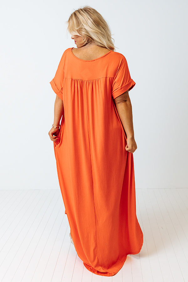 Just My Type T-Shirt Maxi In Coral Curves Image - 4