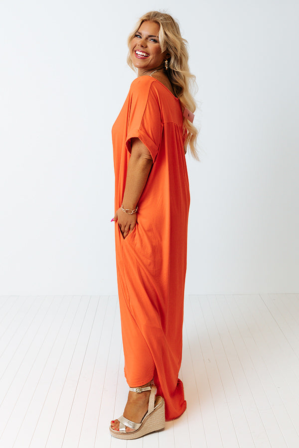 Just My Type T-Shirt Maxi In Coral Curves Image - 3