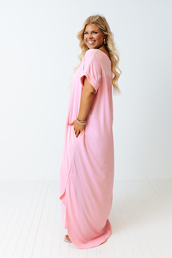 Just My Type T-Shirt Maxi In Light Pink Curves – Impressions Online Boutique