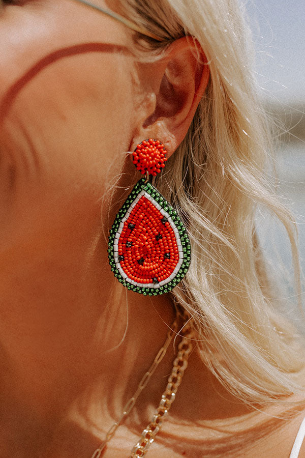 Watermelon Margs Beaded Earrings
