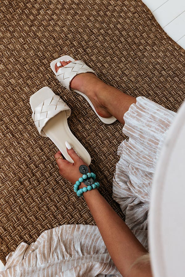 The Brynley Faux Leather Sandal In Stone