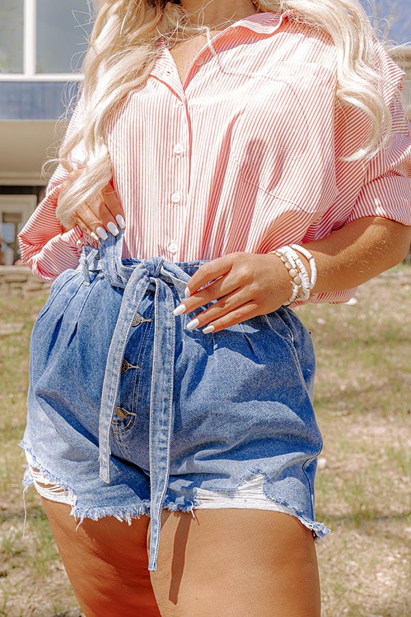The Jaxon High Waist Distressed Shorts Curves