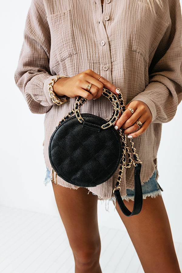 Bring The Prosecco Faux Leather Purse In Black