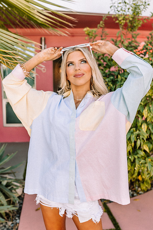 Trend Maker Colorblock Button Up Image - 1