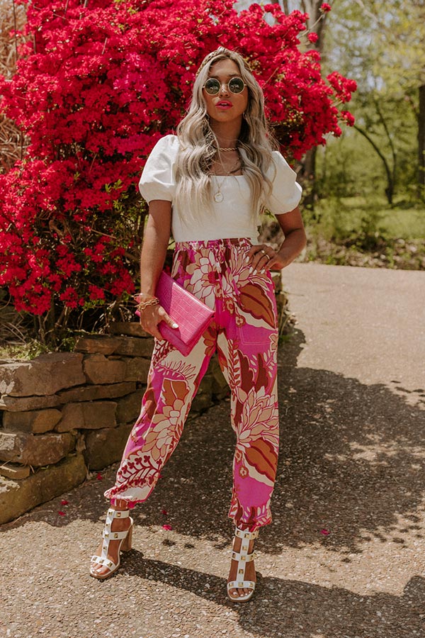 Free To Be Fabulous Floral Joggers