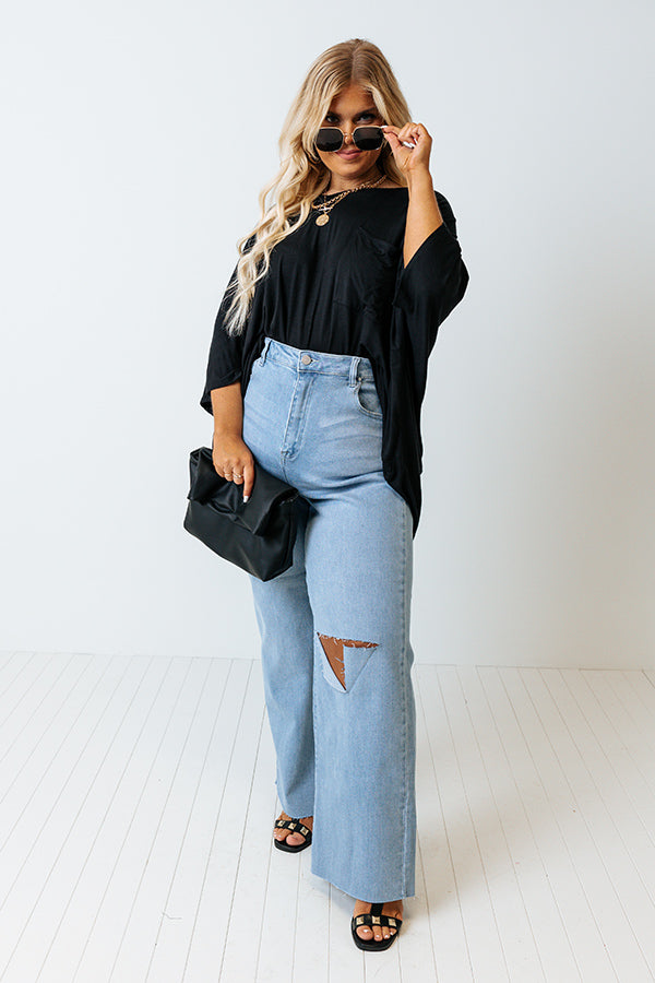 Savor The Sunshine Shift Tee In Black Curves