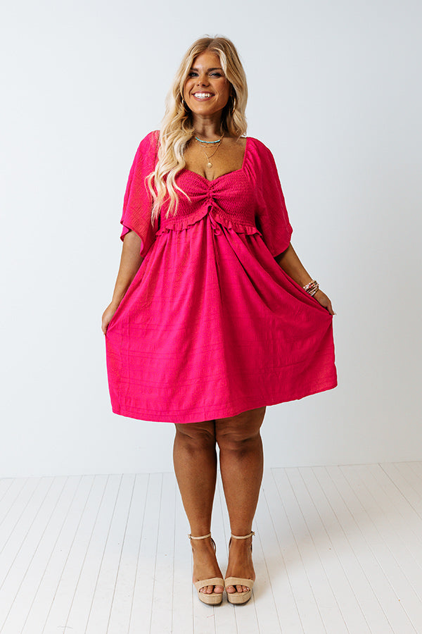 Shining Brighter Smocked Dress in Hot Pink Curves Impressions Online Boutique Shining Brighter Smocked Dress in Hot Pink Curves Impressions Online Boutique