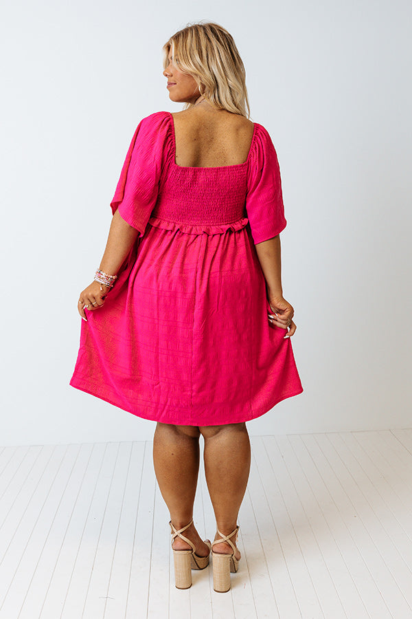 Shining Brighter Smocked Dress in Hot Pink Curves Impressions Online Boutique Shining Brighter Smocked Dress in Hot Pink Curves Impressions Online Boutique