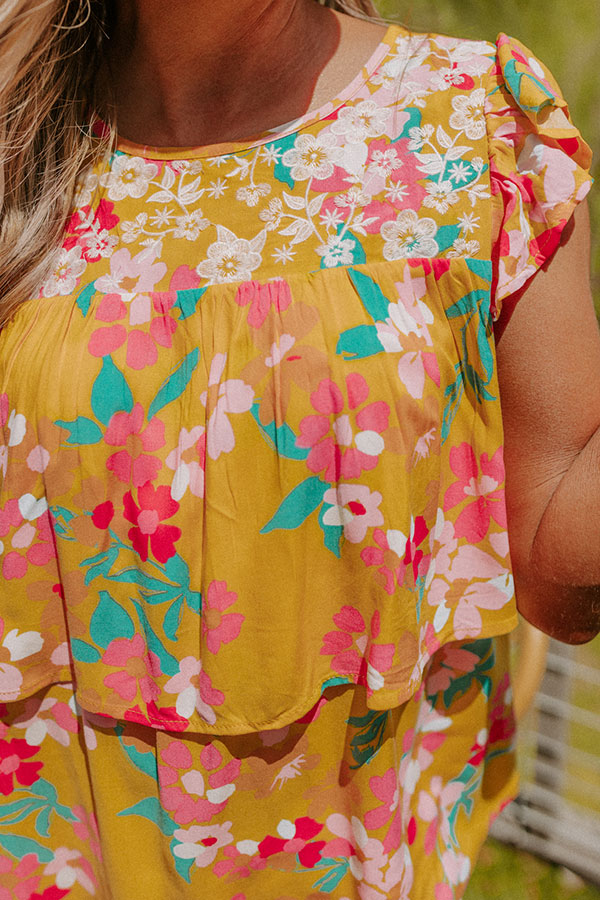 Beauty And Blooms Embroidered Shift Top