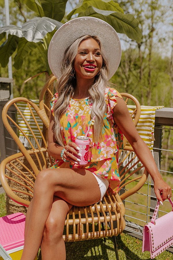 Beauty And Blooms Embroidered Shift Top