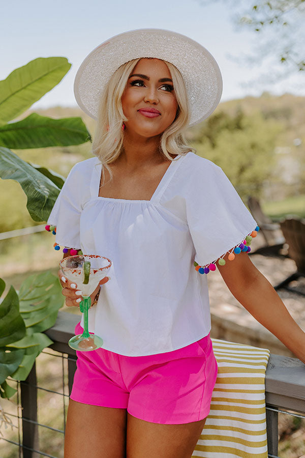 Aloha State Of Mind Pom Pom Shift Top