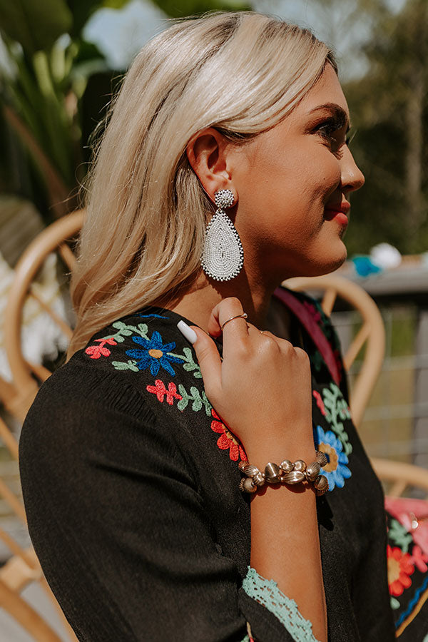 Sweetest Dream Beaded Earrings In Ivory