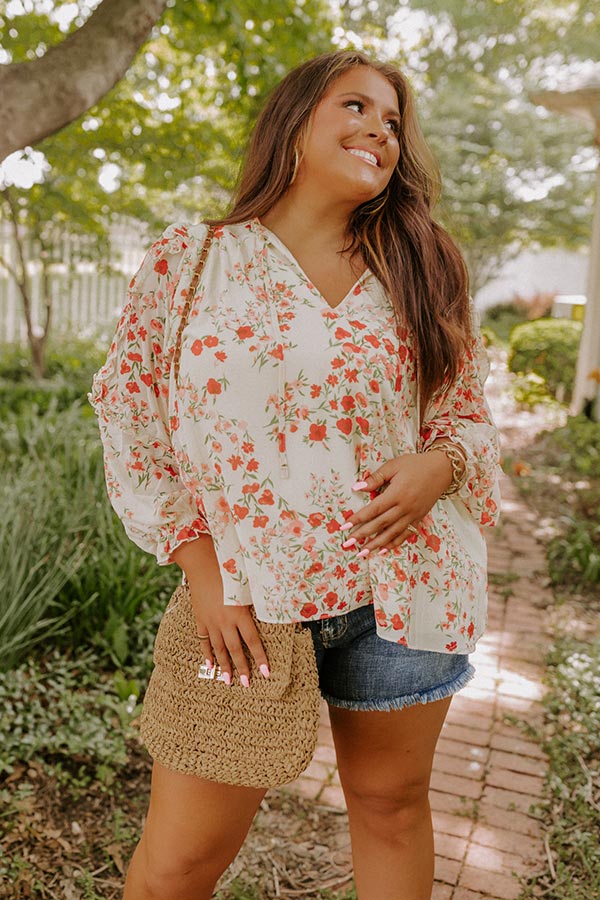 Sugary Sweet Shift Top in Cream Curves