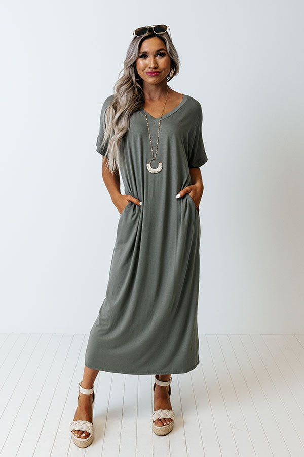 Dallas Layover T-Shirt Midi In Army Green Dallas Layover T-Shirt Midi In Army Green