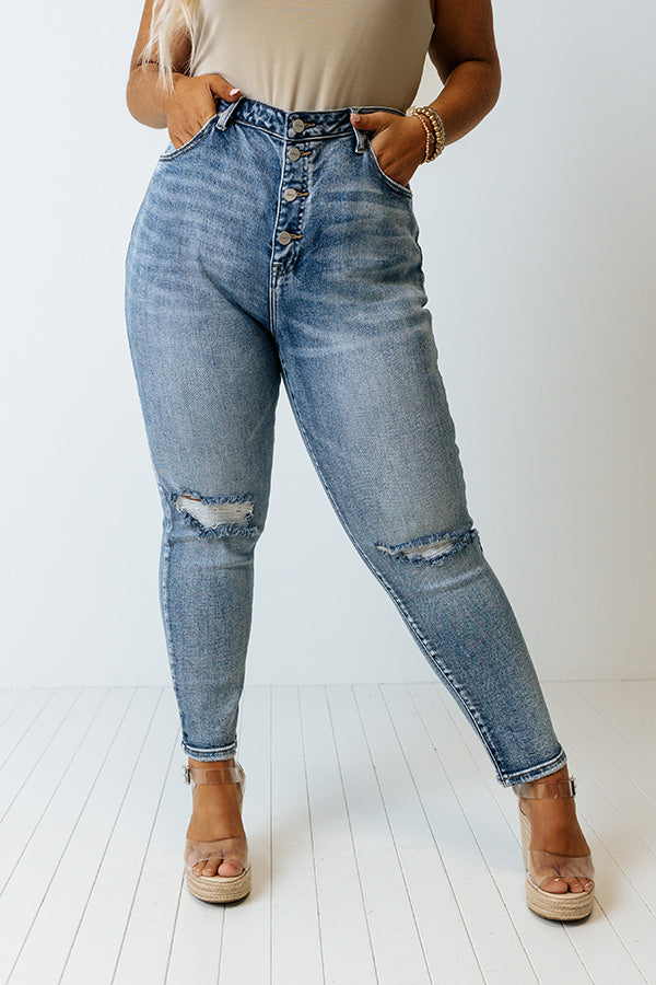 The Carmella High Waist Distressed Skinny Curves