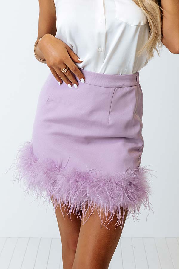 Feather Skirt - Pink