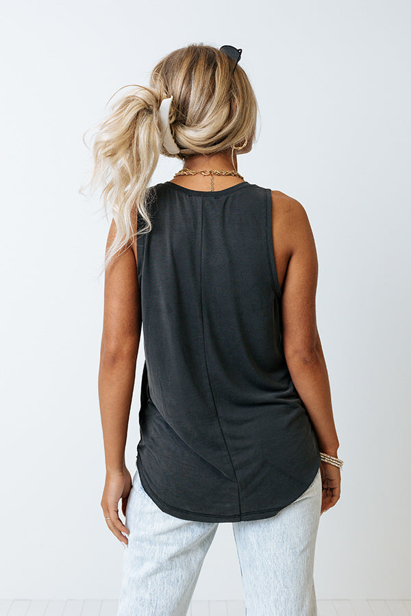Turn Up The Tunes Shift Tank In Vintage Black Image - 1