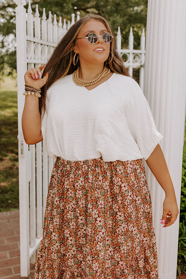 L.A. Lifestyle Shift Top In Cream Curves