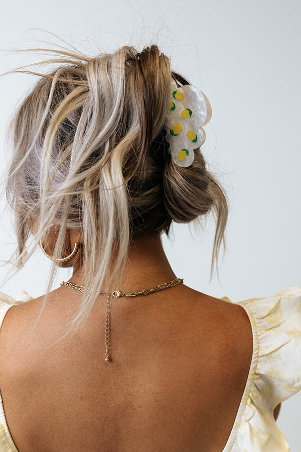 Lemonade Sipping Hair Claw Clip