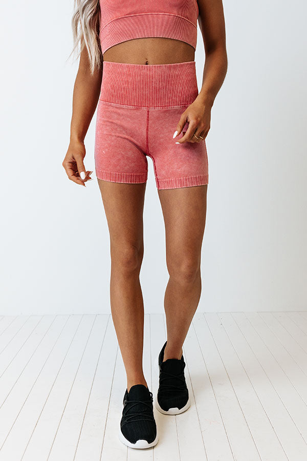 Doing The Most High Waist Biker Shorts in Rose