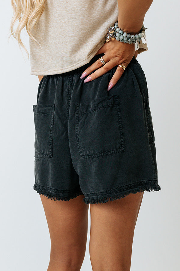 Afternoon Sail High Waist Shorts In Vintage Black Image - 1