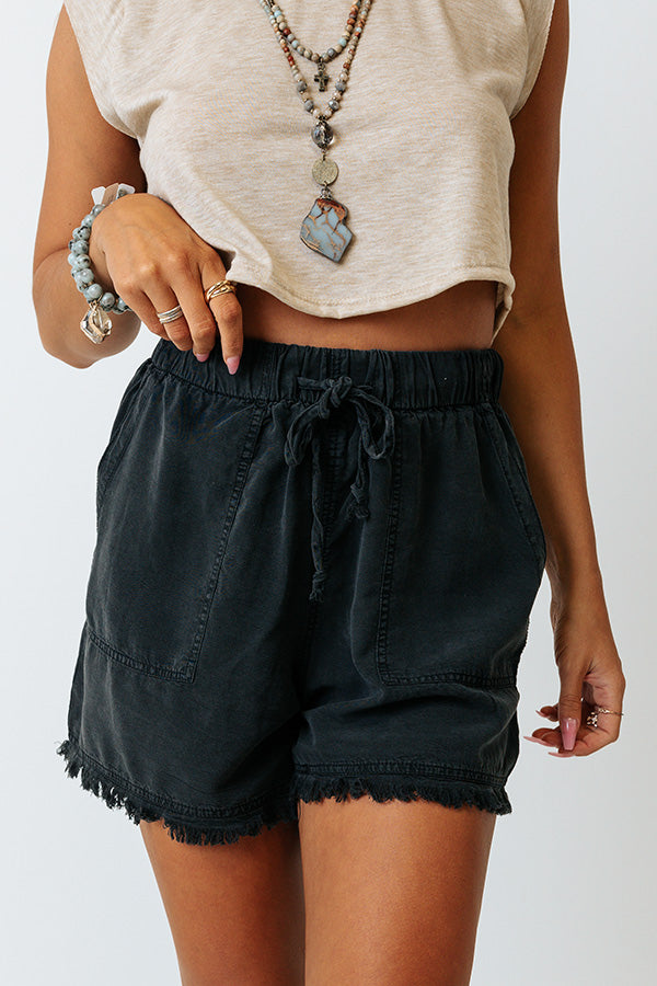 Afternoon Sail High Waist Shorts In Vintage Black Image - 1