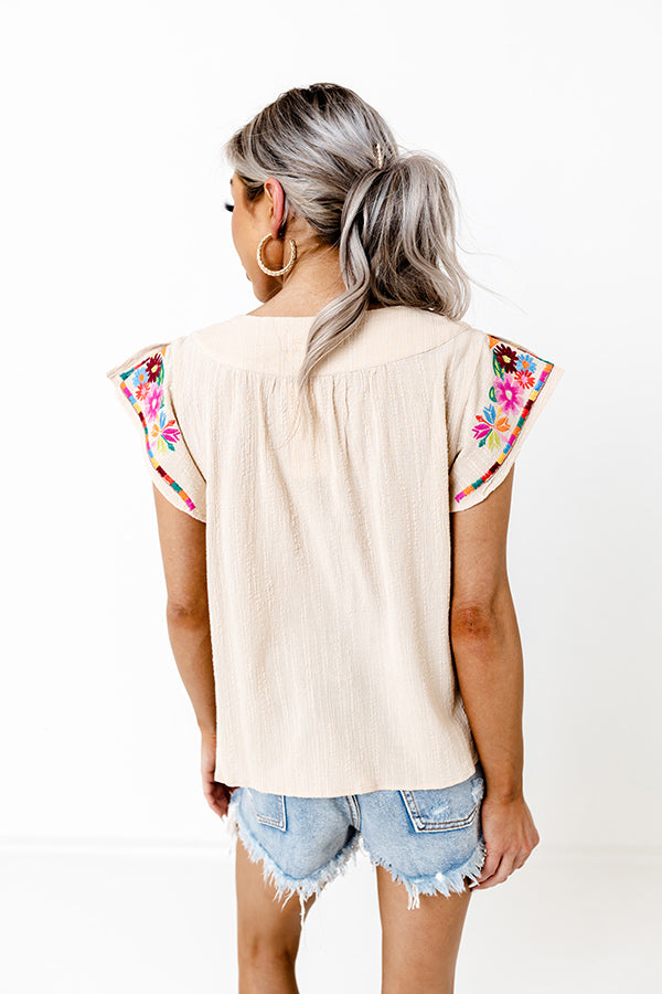 Off Into The Sunset Embroidered Shift Top