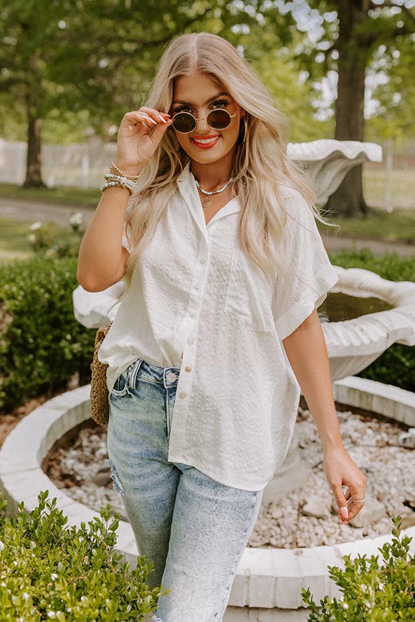 Sunny Pier Button Up Top In White