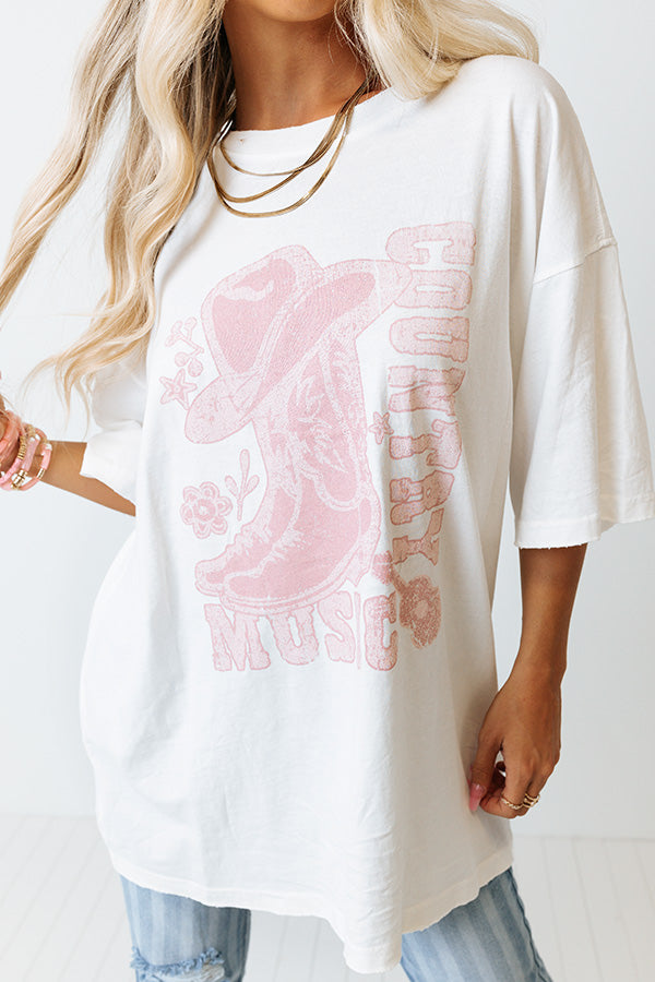 Country Music Vintage Graphic Oversized Tee Image - 1
