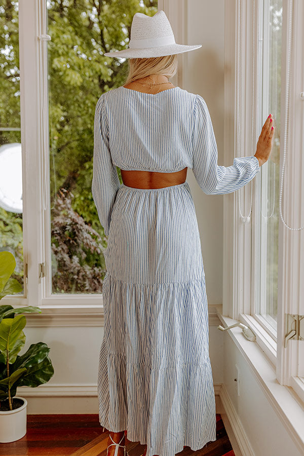 cut out striped dress Roma Cocoa Striped Cutout Maxi Dress - M Size - Women's Dresses