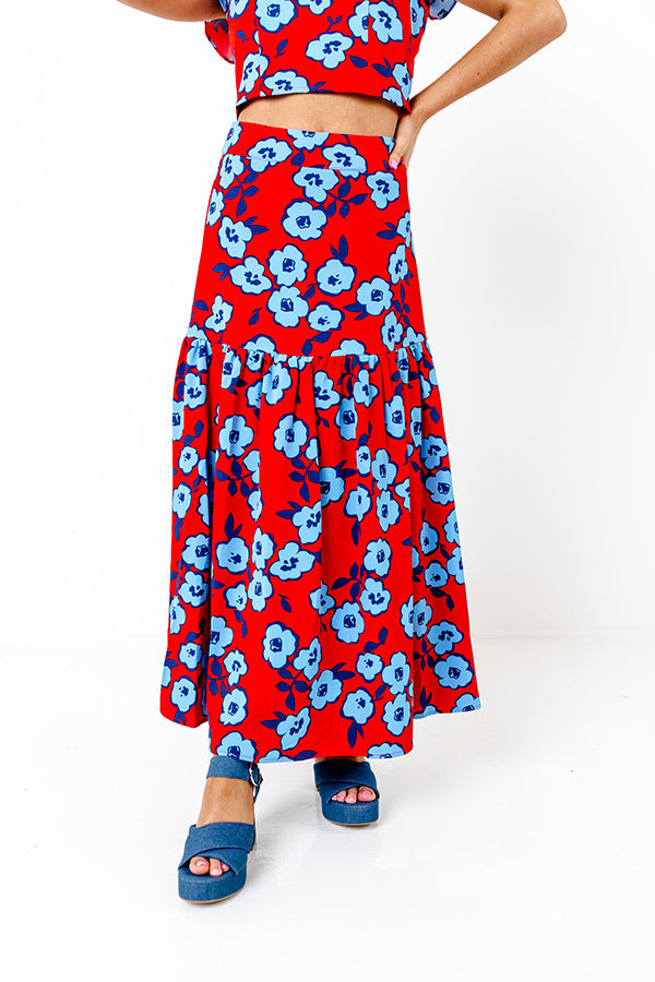 Touch My Soul Floral Maxi Skirt