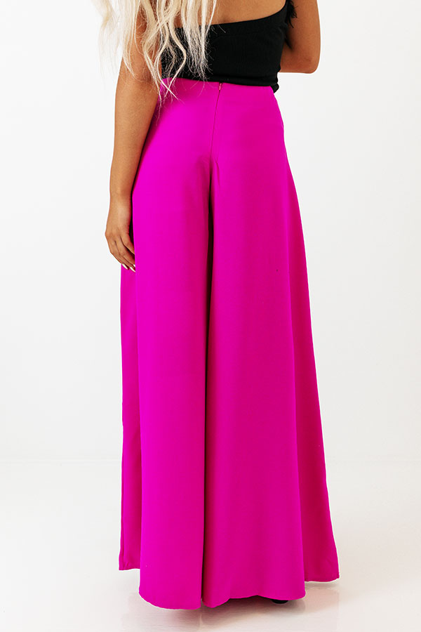 Witty Remark High Waist Flare In Hot Pink