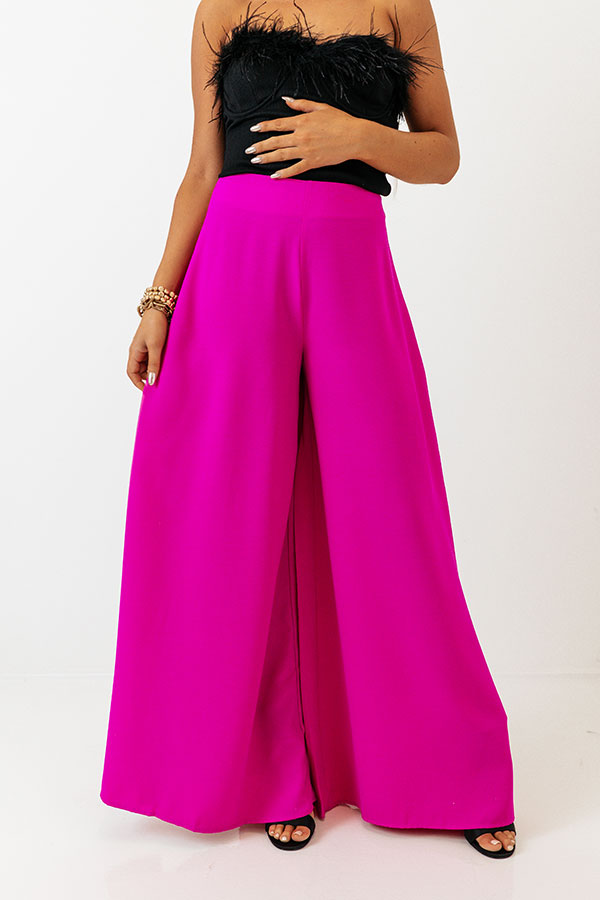 Witty Remark High Waist Flare In Hot Pink