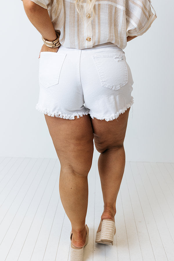 The Mardi High Waist Distressed Shorts Curves