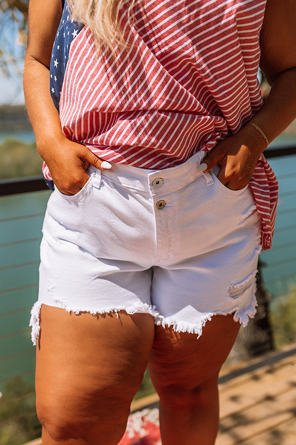 The Craine High Waist Distressed Shorts Curves   