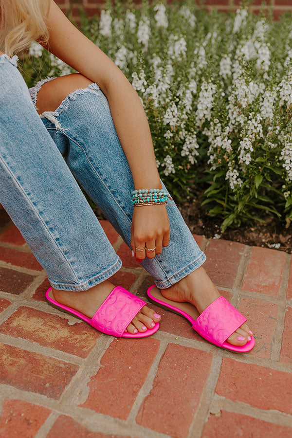The Becks Faux Leather Sandal In Hot Pink