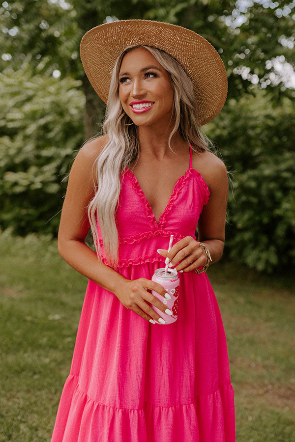 Kiss Me In The Meadow Maxi In Hot Pink Kiss Me In The Meadow Maxi In Hot Pink