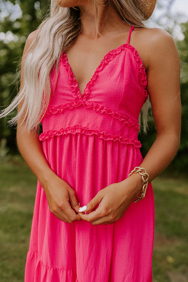 Kiss Me In The Meadow Maxi In Hot Pink Kiss Me In The Meadow Maxi In Hot Pink