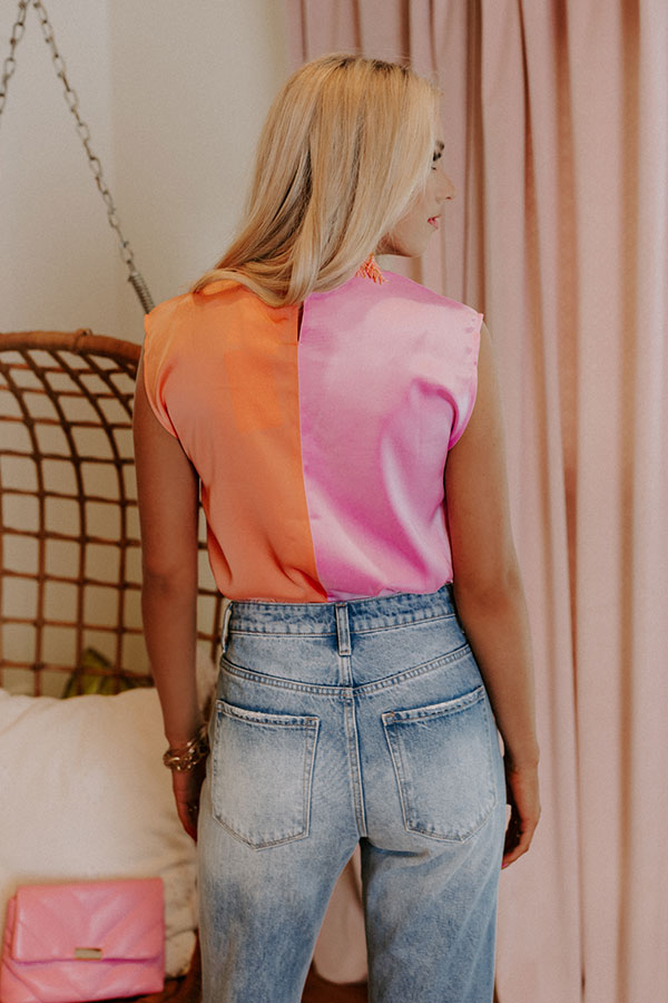Hamptons Luxury Colorblock Bodysuit In Peach Image - 4