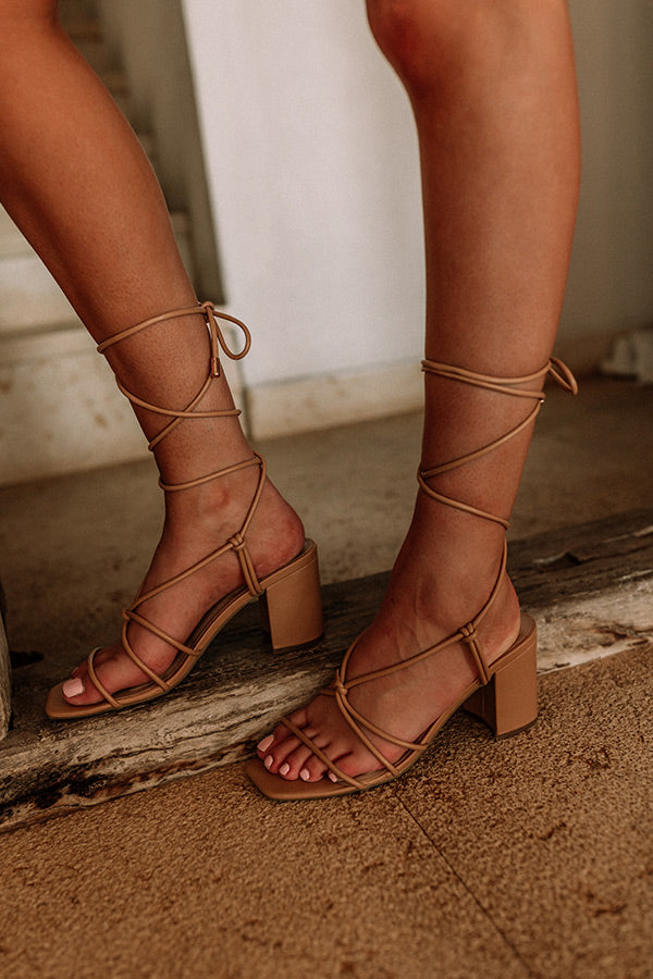 The Doe Faux Leather Lace Up Heel