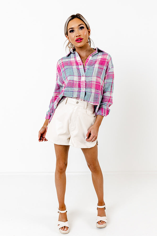 The Eldora High Waist Faux Leather Shorts