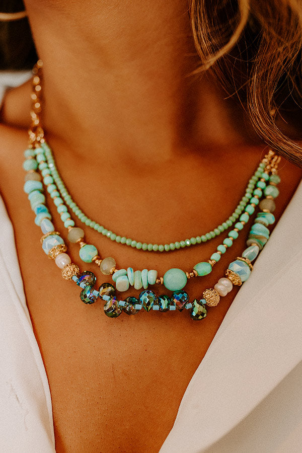 Well Loved Layered Necklace In Ocean Wave