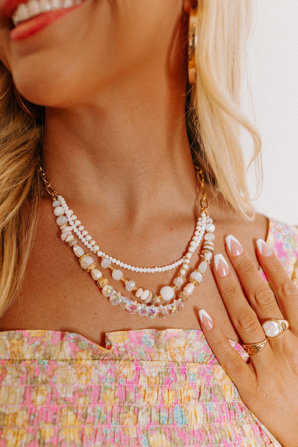 Well Loved Layered Necklace In White