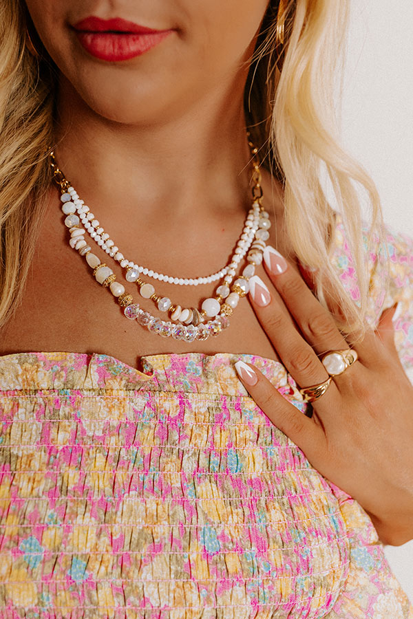 Well Loved Layered Necklace In White