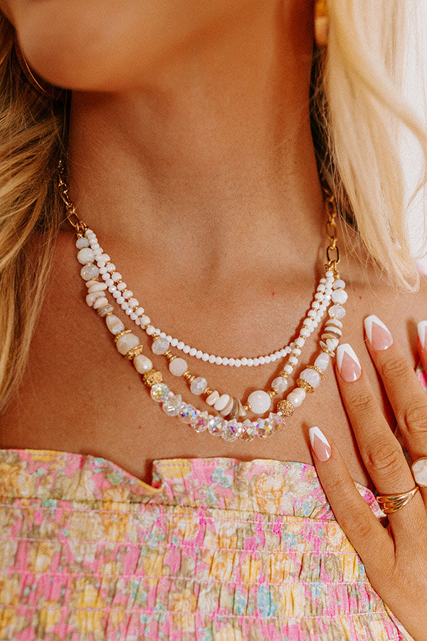 Well Loved Layered Necklace In White