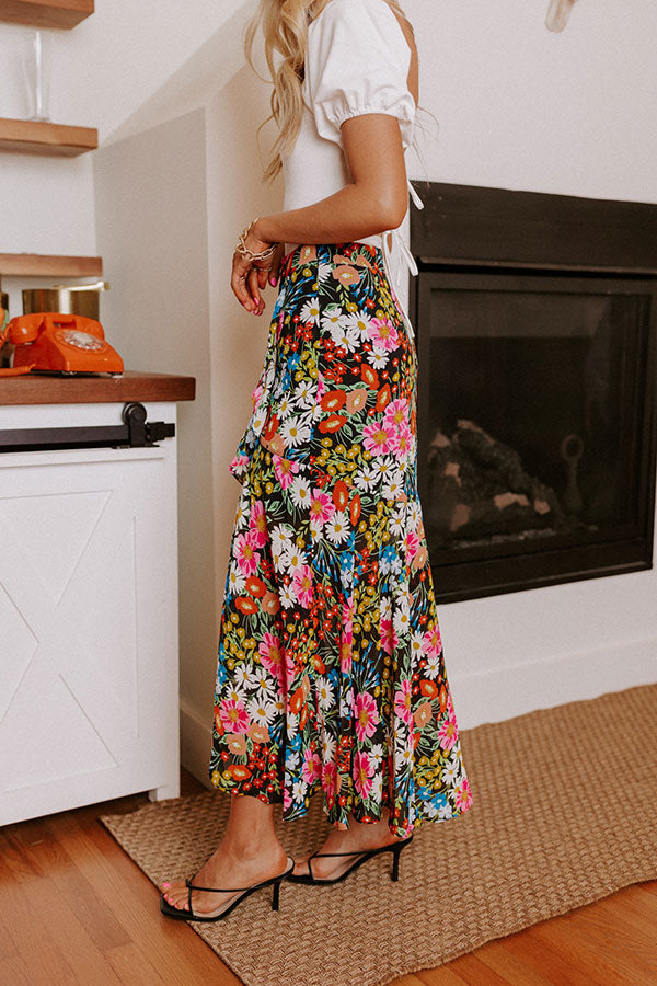 Poised In Paris Floral Skirt In Black • Impressions Online Boutique